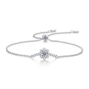Moissanite Bracelet Romantic Snowflake, sterling silver