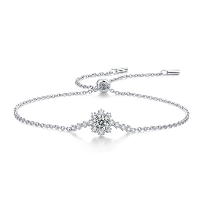 Moissanite Bracelet Romantic Snowflake, sterling silver