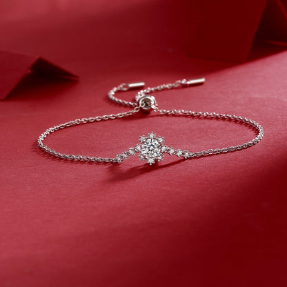 Moissanite Bracelet Romantic Snowflake, sterling silver, view 3