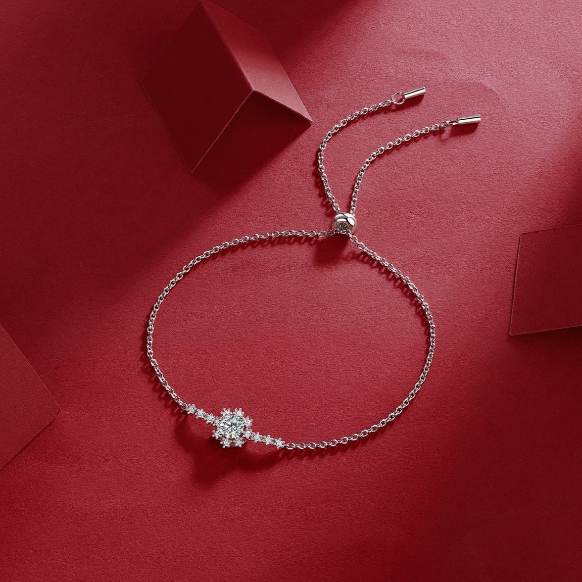 Moissanite Bracelet Romantic Snowflake, sterling silver, view 4