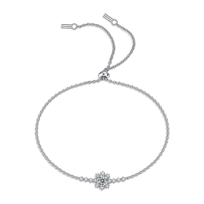 Moissanite Bracelet Romantic Snowflake, sterling silver, view 5