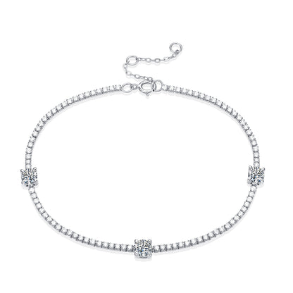 Moissanite bracelet with a distinctive Star Trek-inspired design, featuring brilliant-cut stones set in a sleek, modern metal band for a bold and elegant statement.