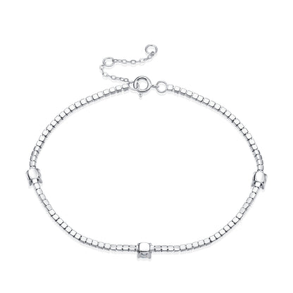 Minimalist Moissanite Bracelet - Sleek Sci-Fi Design with a Brilliant Shine