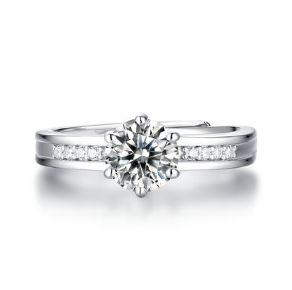 Moissanite Engagement Ring Charm, sterling silver, view 5