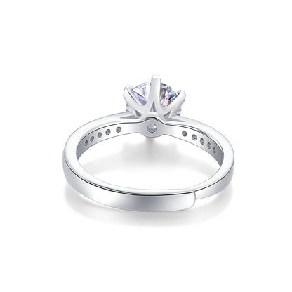 Moissanite Engagement Ring Crown Love, sterling silver, view 6