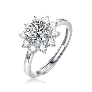 Moissanite Engagement Ring Desire, sterling silver