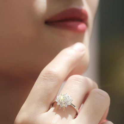 Moissanite Engagement Ring Desire, sterling silver, view 2