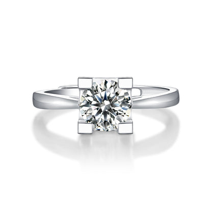 Moissanite Engagement Ring Destiny, sterling silver, view 4
