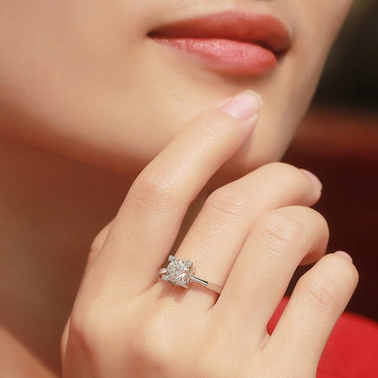 Moissanite Engagement Ring Destiny, sterling silver, view 2