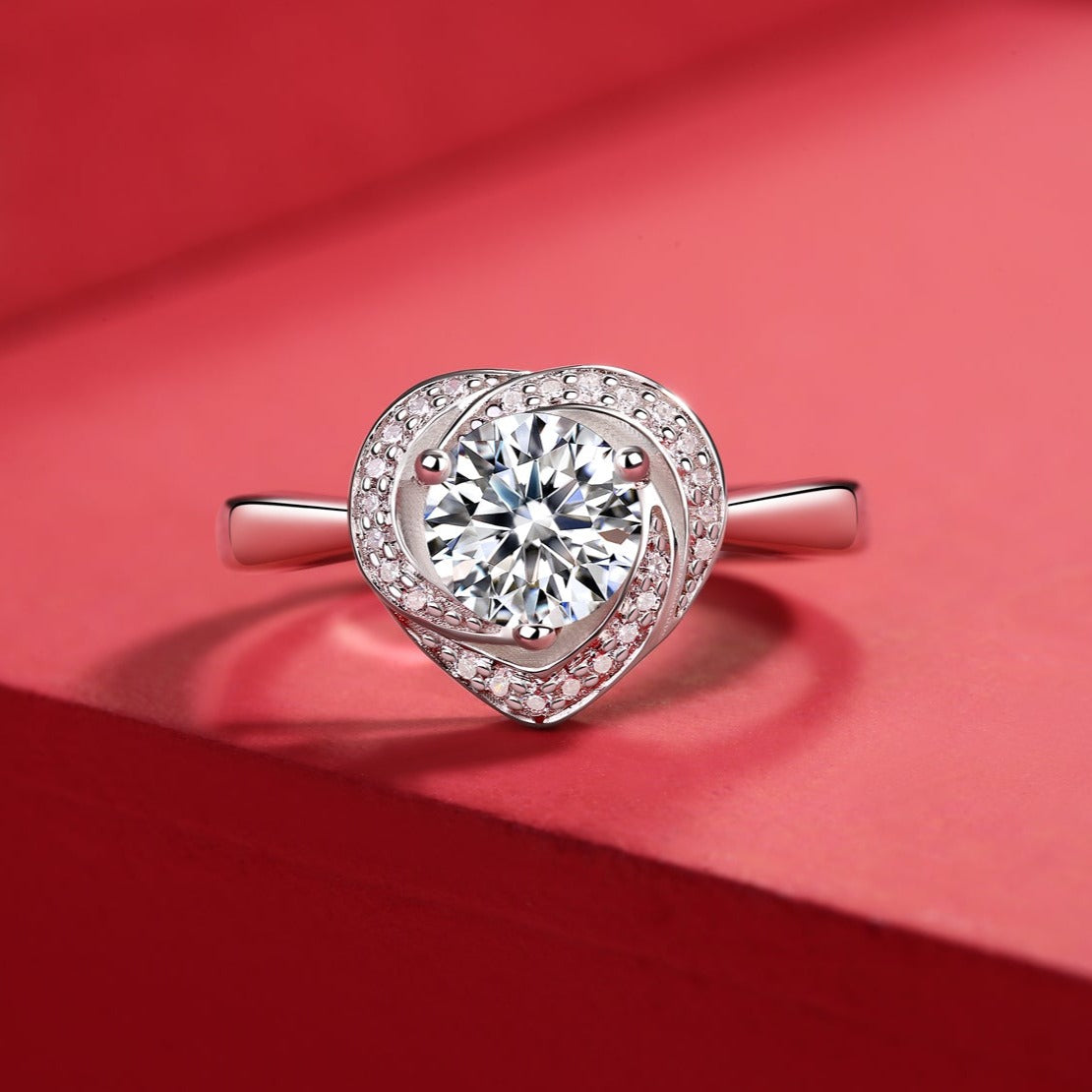 Moissanite Engagement Ring Exclusive, sterling silver, view 4
