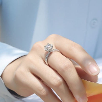 Moissanite Engagement Ring Fairy Diary Bloom, sterling silver, view 2