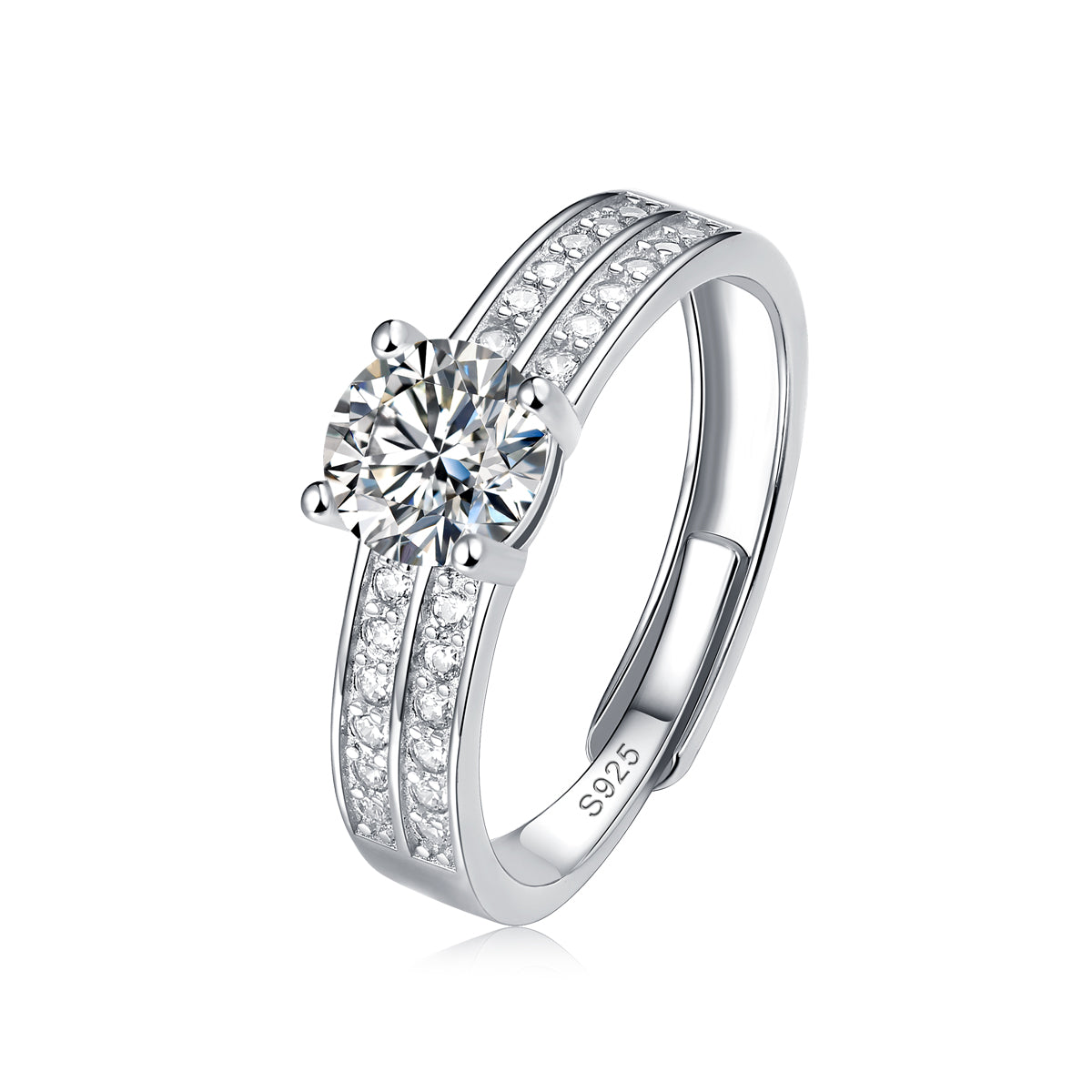 Moissanite Engagement Ring Fairy Diary Twist, sterling silver