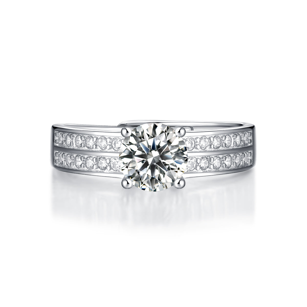 Moissanite Engagement Ring Fairy Diary Twist, sterling silver, view 5