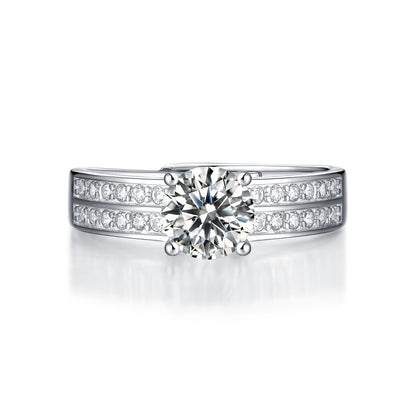 Moissanite Engagement Ring Fairy Diary Twist, sterling silver, view 5