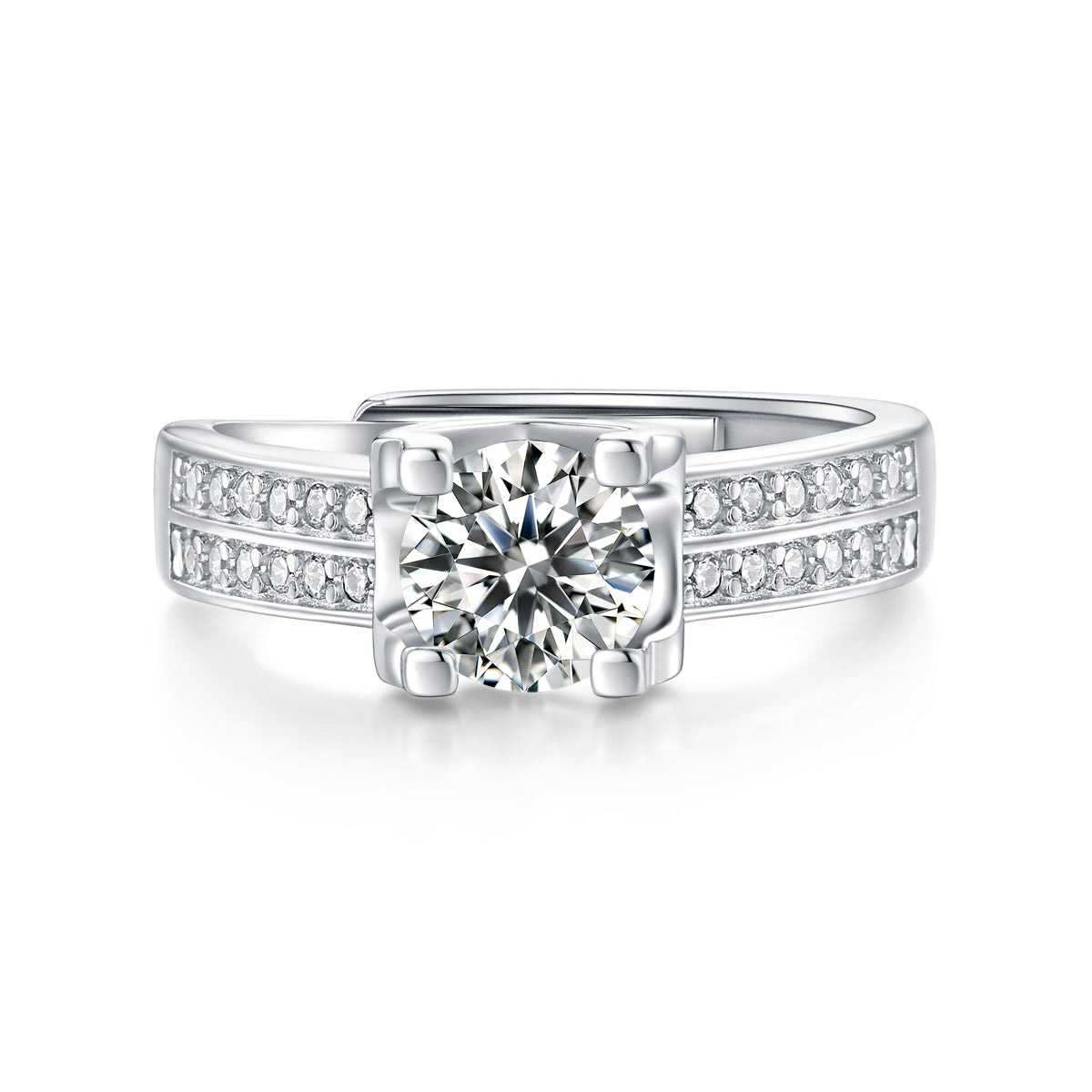 Moissanite Engagement Ring Supernova, sterling silver, view 6