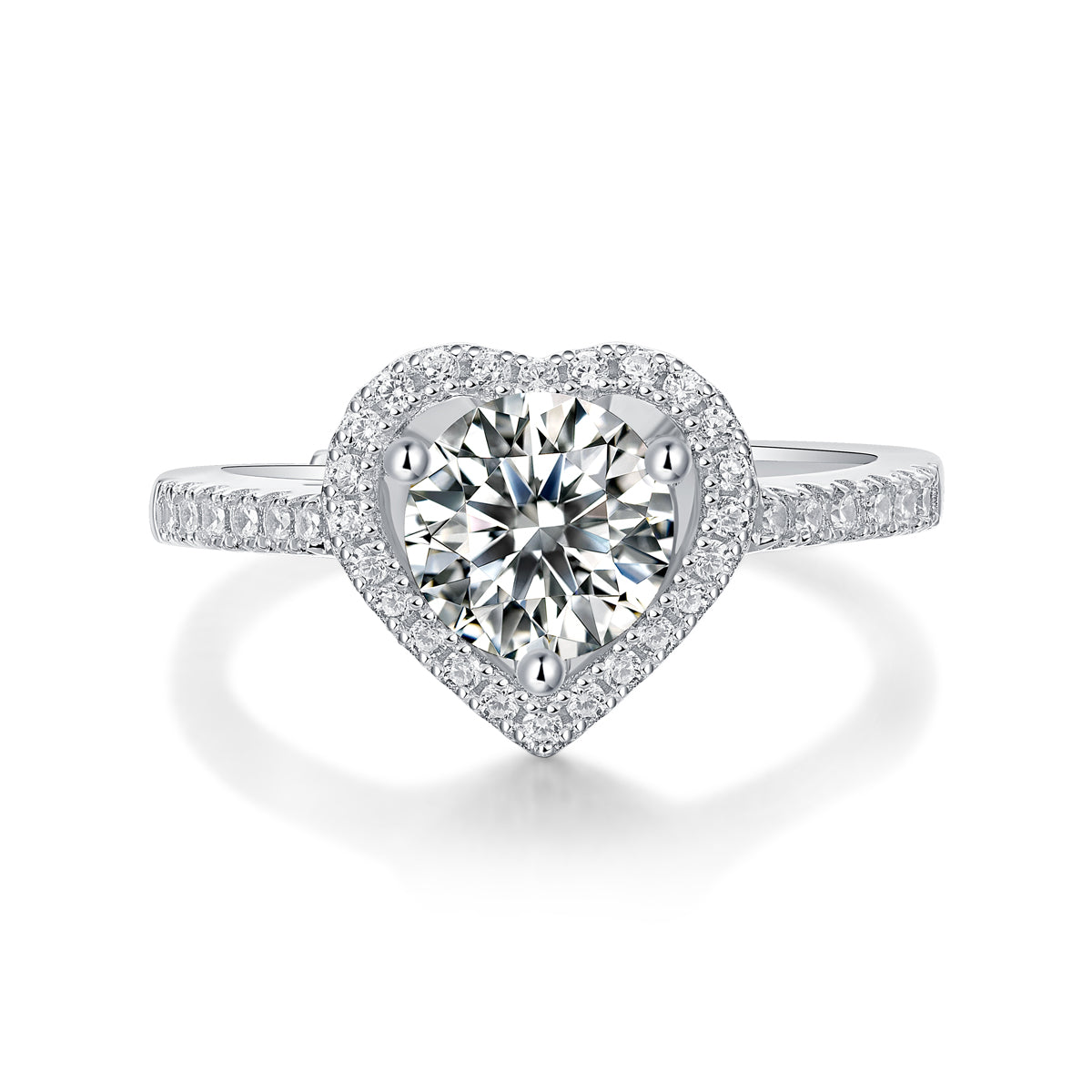 Moissanite Engagement Ring Heartfelt, sterling silver, view 7