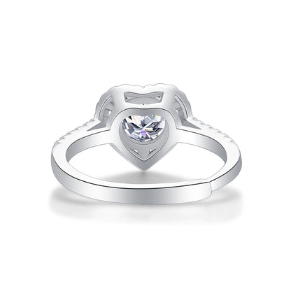 Moissanite Engagement Ring Heartfelt, sterling silver, view 8