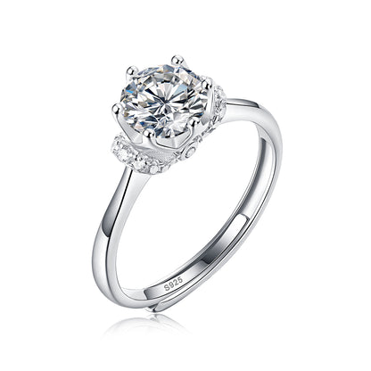 Moissanite Engagement Ring Heaven Crown, sterling silver