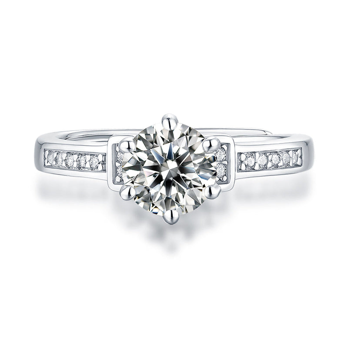 Moissanite Engagement Ring One Love, sterling silver, view 5