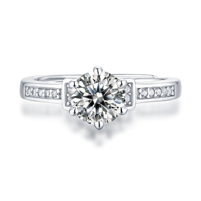 Moissanite Engagement Ring One Love, sterling silver, view 5