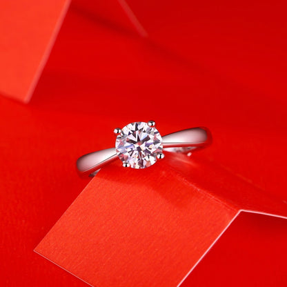 Moissanite Engagement Ring Pure Love, sterling silver, view 4