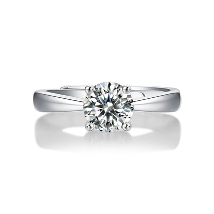 Moissanite Engagement Ring Pure Love, sterling silver, view 6