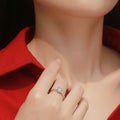 Moissanite Engagement Ring | Pure Love | Sterling Silver