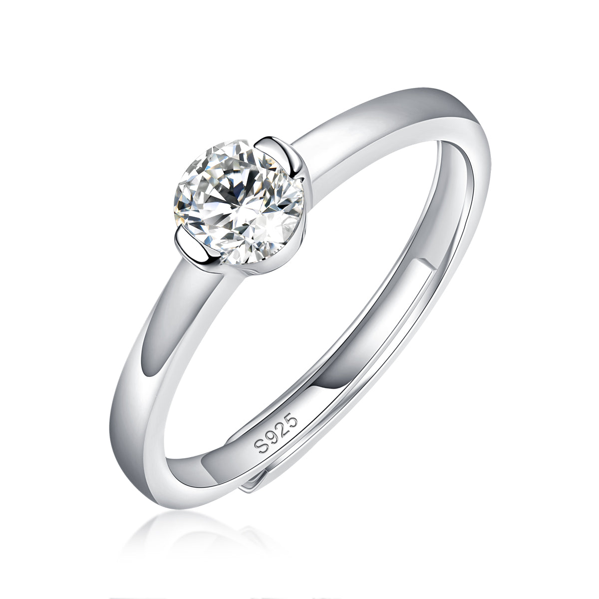 Moissanite Engagement Ring Pure Mind, sterling silver