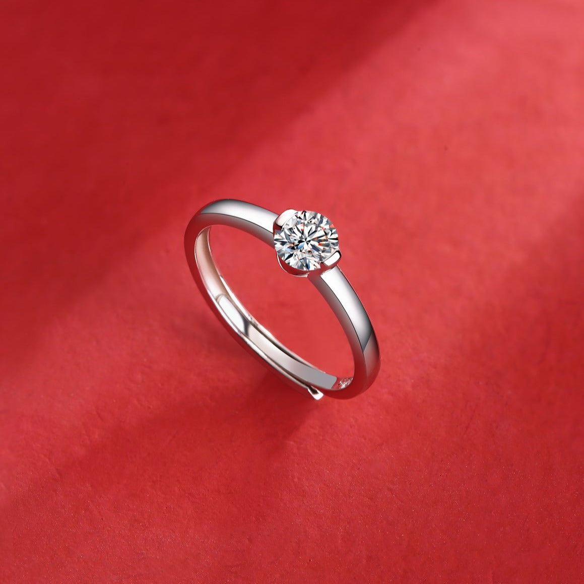 Moissanite Engagement Ring Pure Mind, sterling silver, view 4