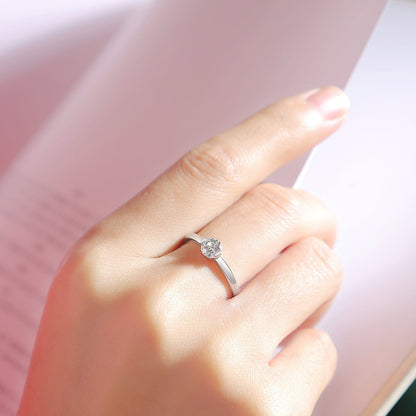 Moissanite Engagement Ring Pure Mind, sterling silver, view 2