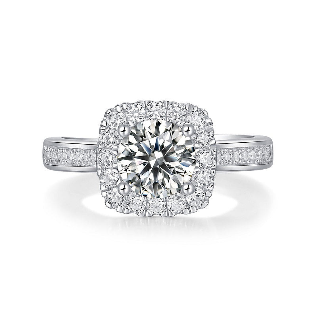 Moissanite Engagement Ring Quadro, sterling silver, view 7