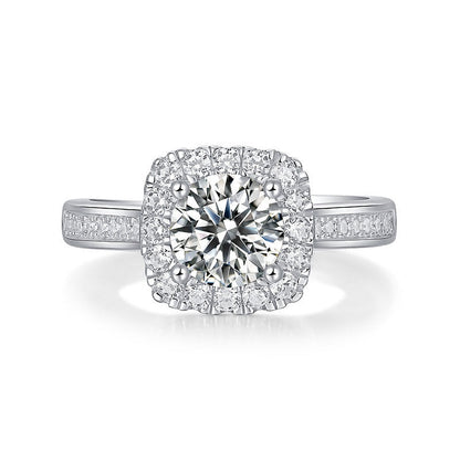 Moissanite Engagement Ring Quadro, sterling silver, view 7