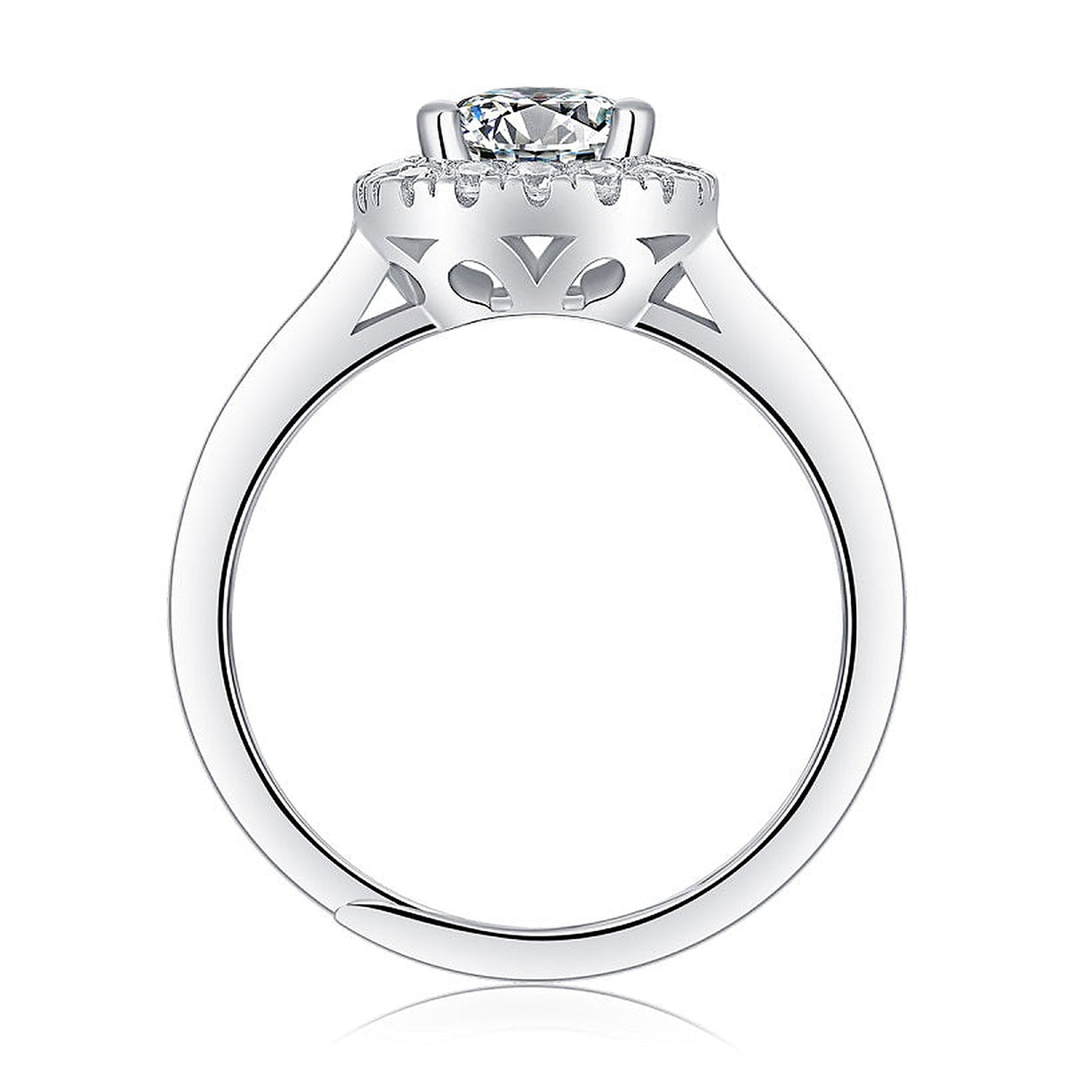Moissanite Engagement Ring Quadro, sterling silver, view 6