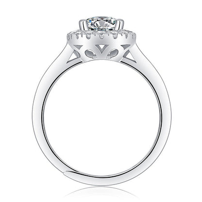 Moissanite Engagement Ring Quadro, sterling silver, view 6