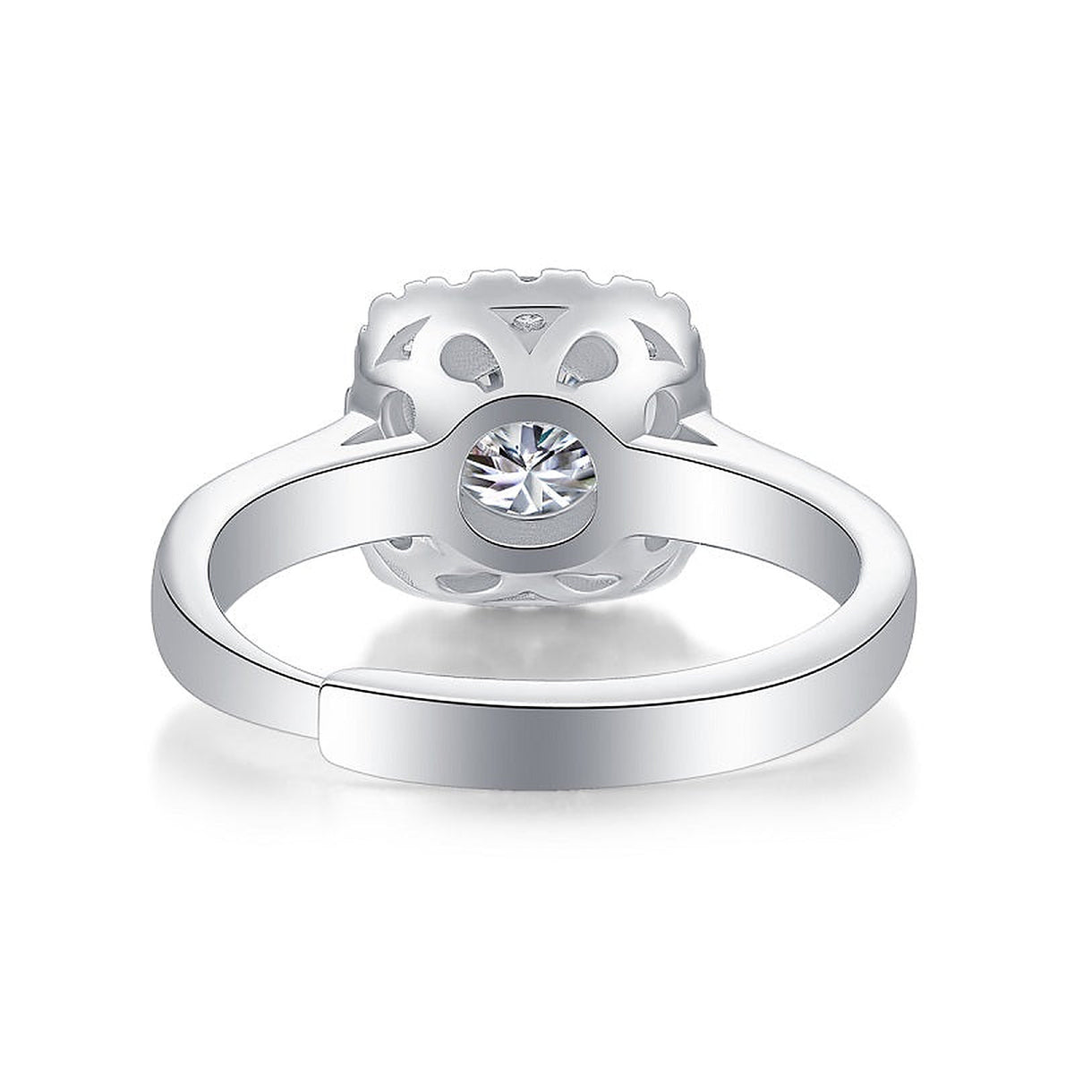 Moissanite Engagement Ring Quadro, sterling silver, view 8