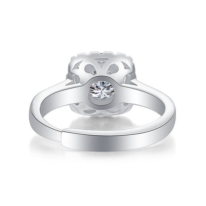 Moissanite Engagement Ring Quadro, sterling silver, view 8