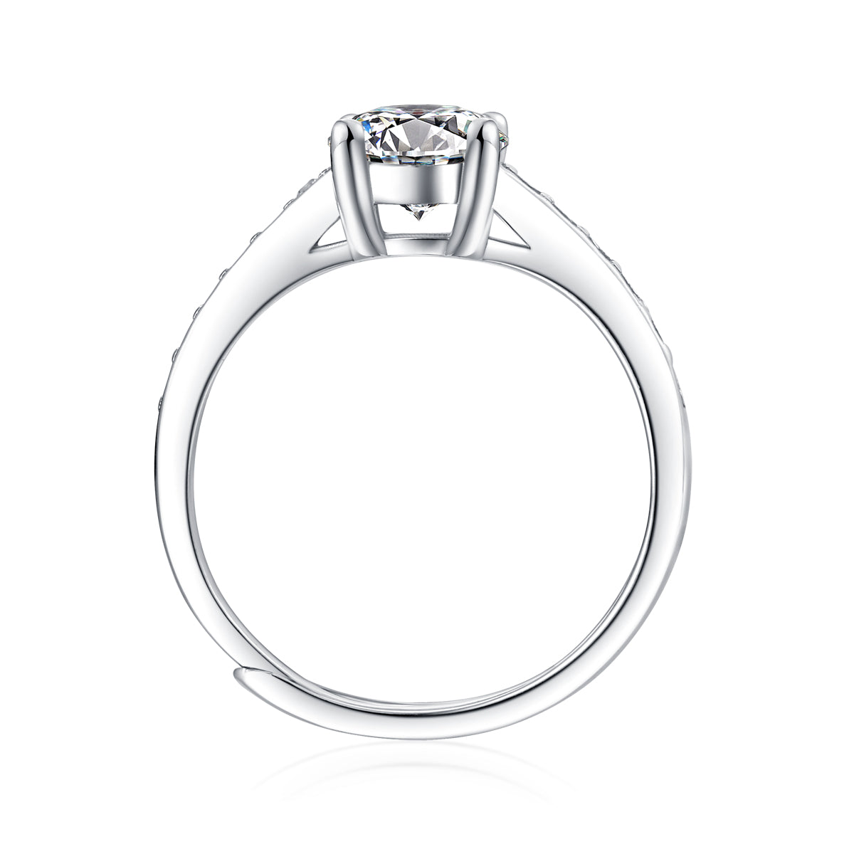 Moissanite Engagement Ring Romance, sterling silver, view 5