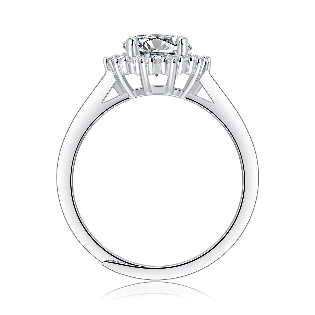 Moissanite Engagement Ring Romantic Snowflake, sterling silver, view 6