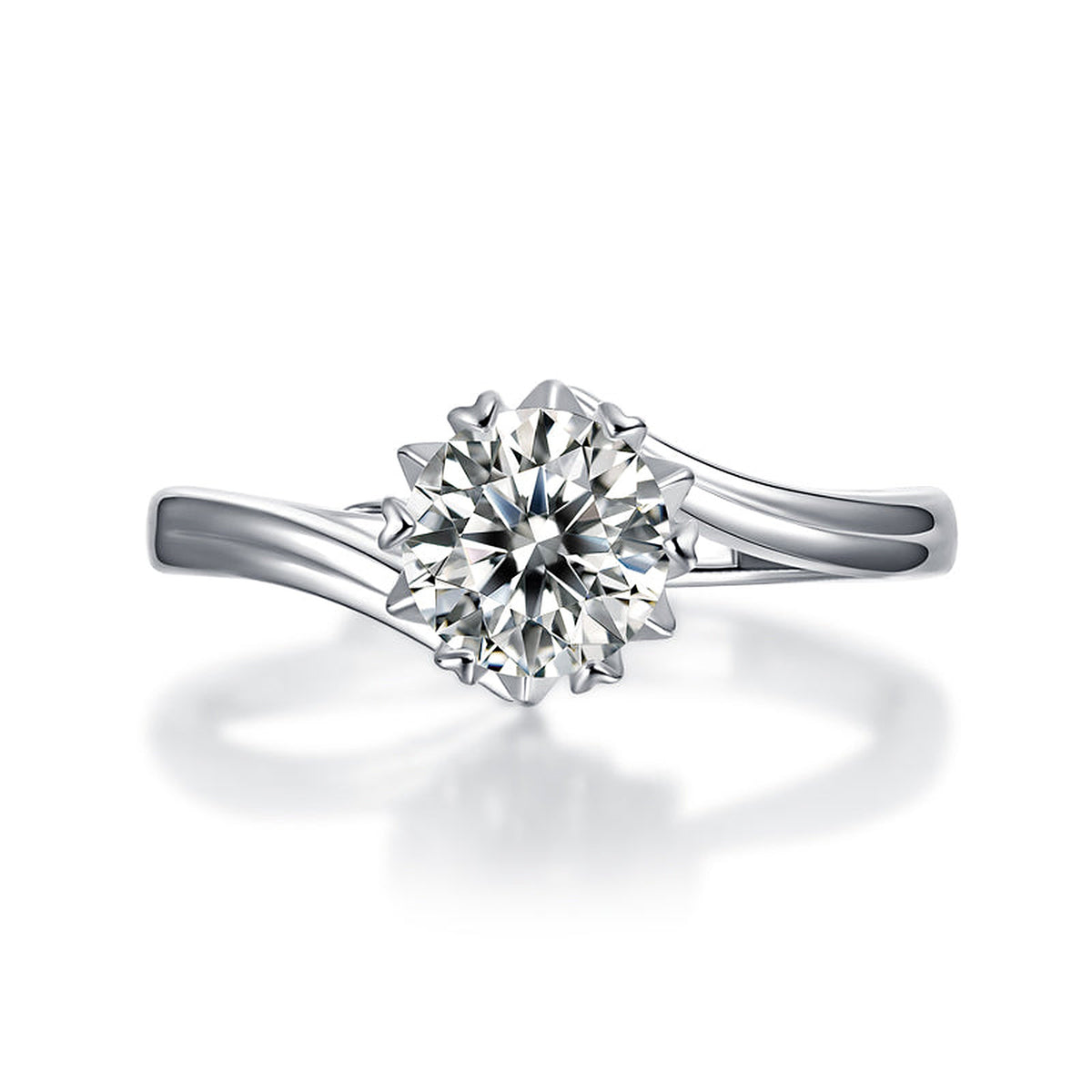 Moissanite Engagement Ring Royal, sterling silver, view 5