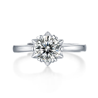 Moissanite Engagement Ring Starburst, sterling silver, view 4