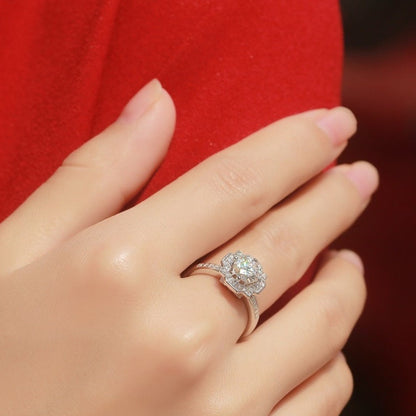 Moissanite Engagement Ring Stars, sterling silver, view 2