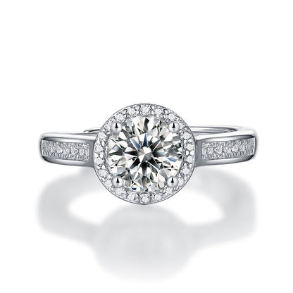 Moissanite Engagement Ring Tale, sterling silver, view 7