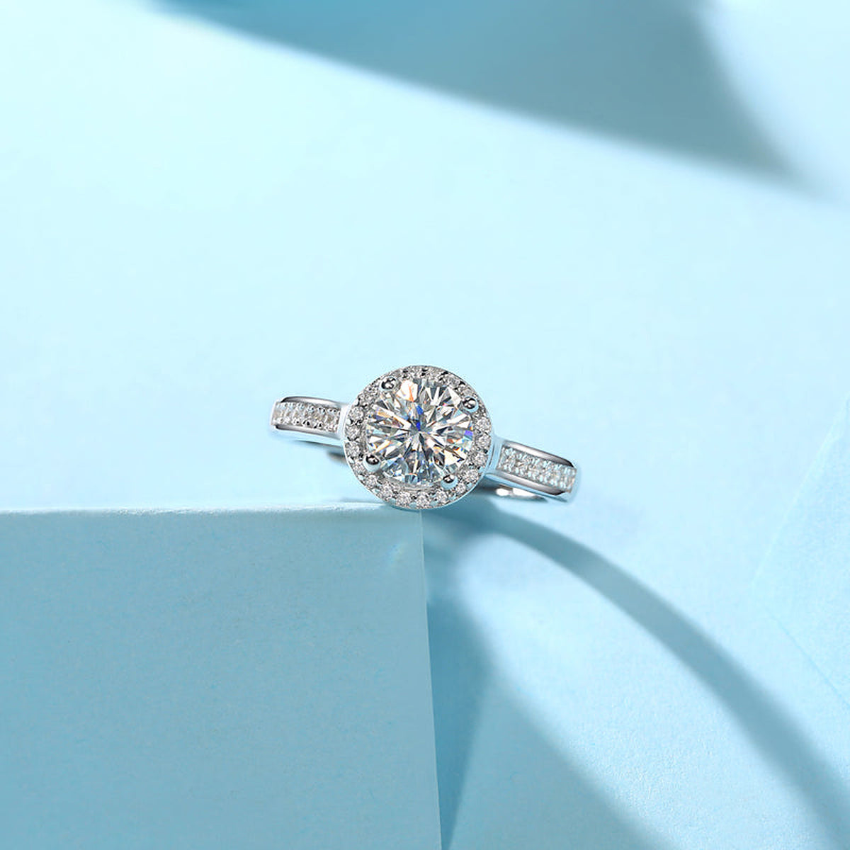 Moissanite Engagement Ring Tale, sterling silver, view 8