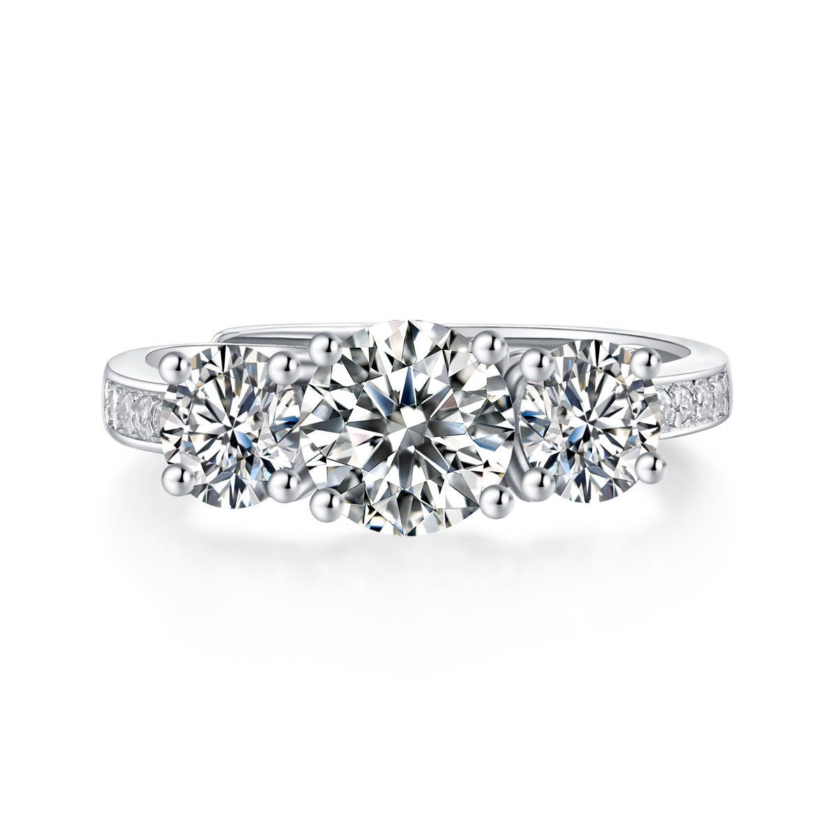 Elegant Moissanite Enchanting Ring - S925 Sterling Silver with Radiant Sparkle