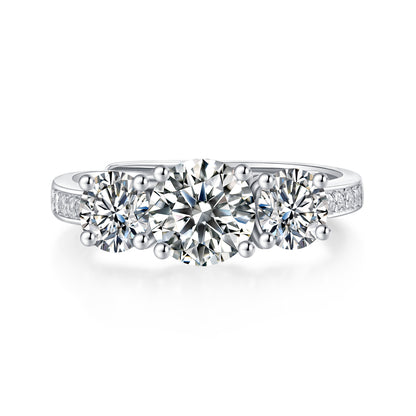 Elegant Moissanite Enchanting Ring - S925 Sterling Silver with Radiant Sparkle