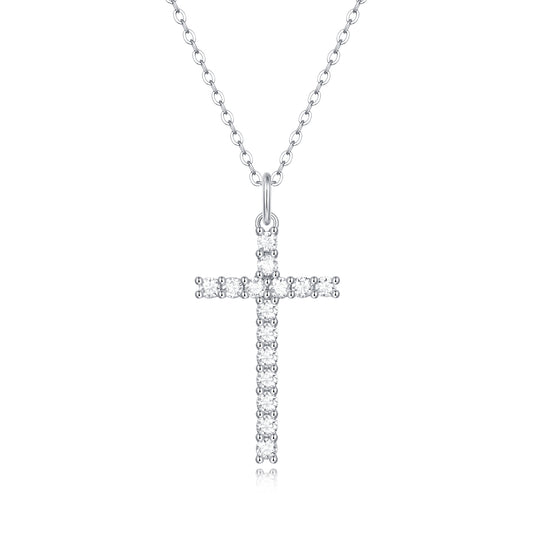 Moissanite Pendant Necklace Belief, sterling silver