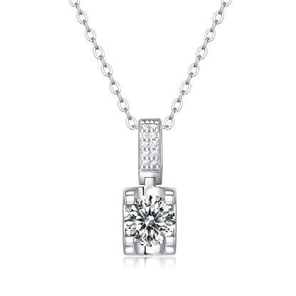 Moissanite Pendant Necklace Supernova, sterling silver