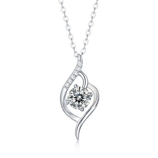 Moissanite Pendant Necklace First Sight, sterling silver