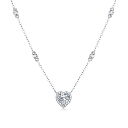 Moissanite Pendant Necklace Individuality, sterling silver