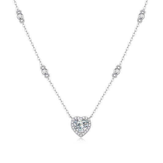 Moissanite Pendant Necklace Individuality, sterling silver